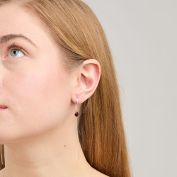 INFANTA Серьги протяжки Goccia с гранатом в серебре