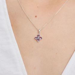 INFANTA Кулон Principessa Quadrifoglio с аметистами круг