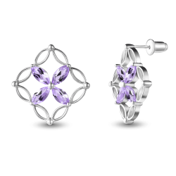 INFANTA Серьги Principessa Marchese с аметистами в серебре