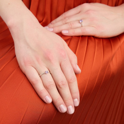 INFANTA Кольцо Principessa Punto с аметистом в серебре