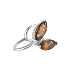 URBAN ISLAND кафф Smoky Topaz Two Leaves | Smoky