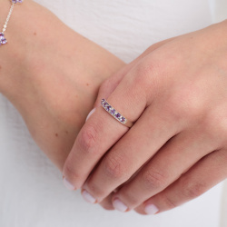 INFANTA Кольцо дорожка Principessa Traccia с аметистами в серебре