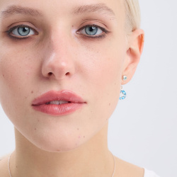 INFANTA Пусеты круглые Principessa Cerchio с топазами в серебре