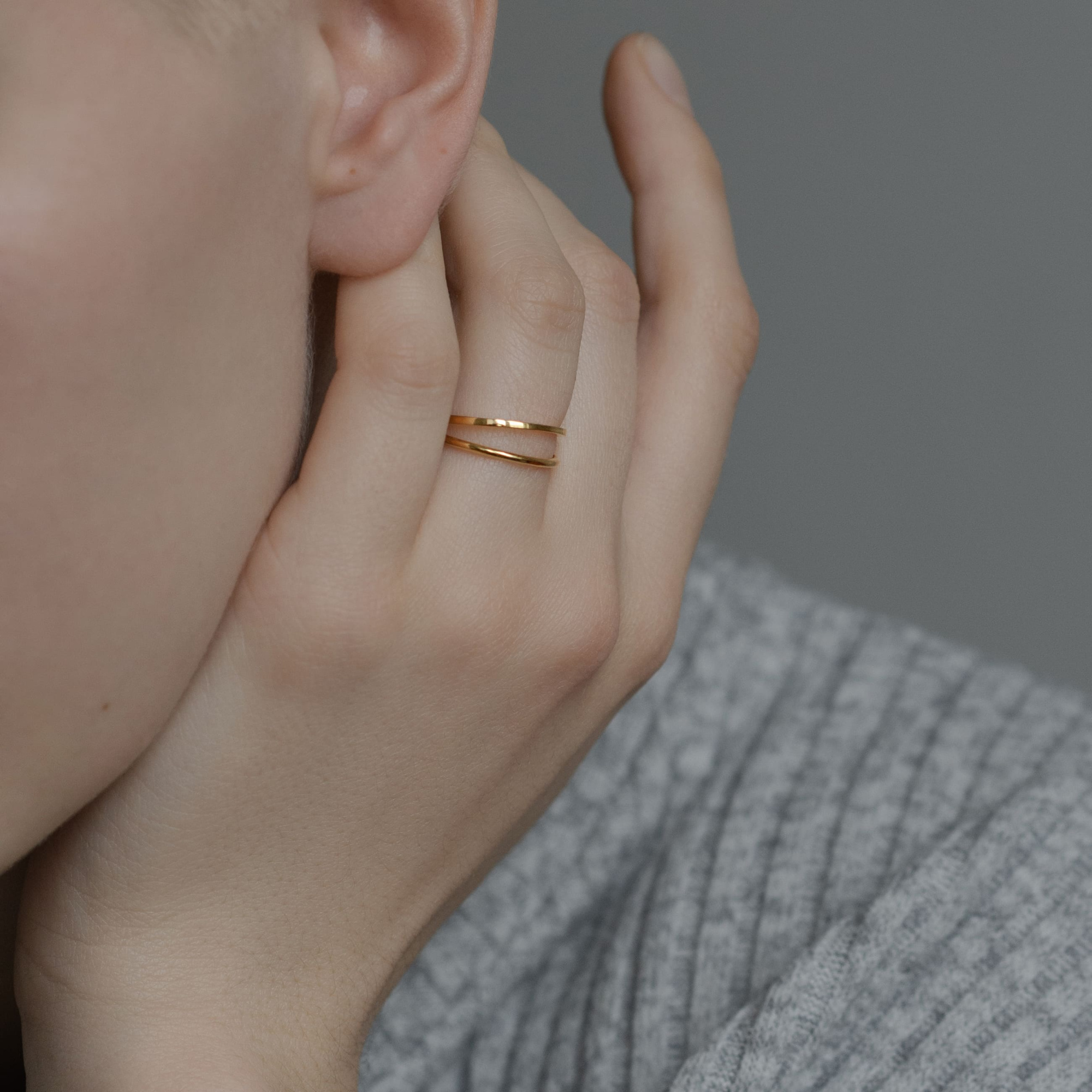 MS. MARBLE кольцо Karma двойное позолота