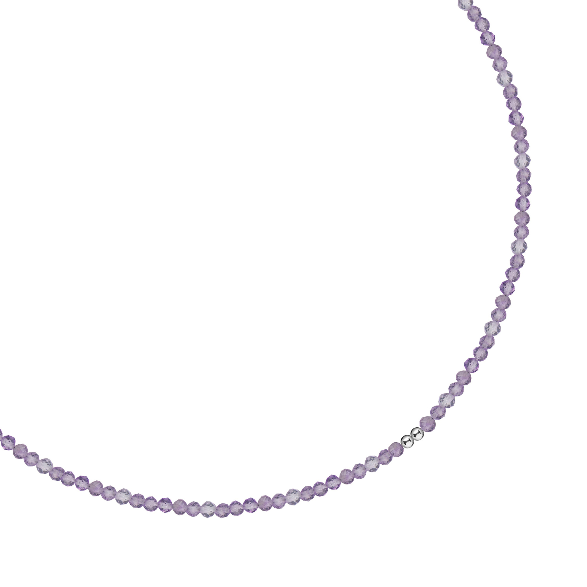 MS. MARBLE Чокер с аметистом серебро