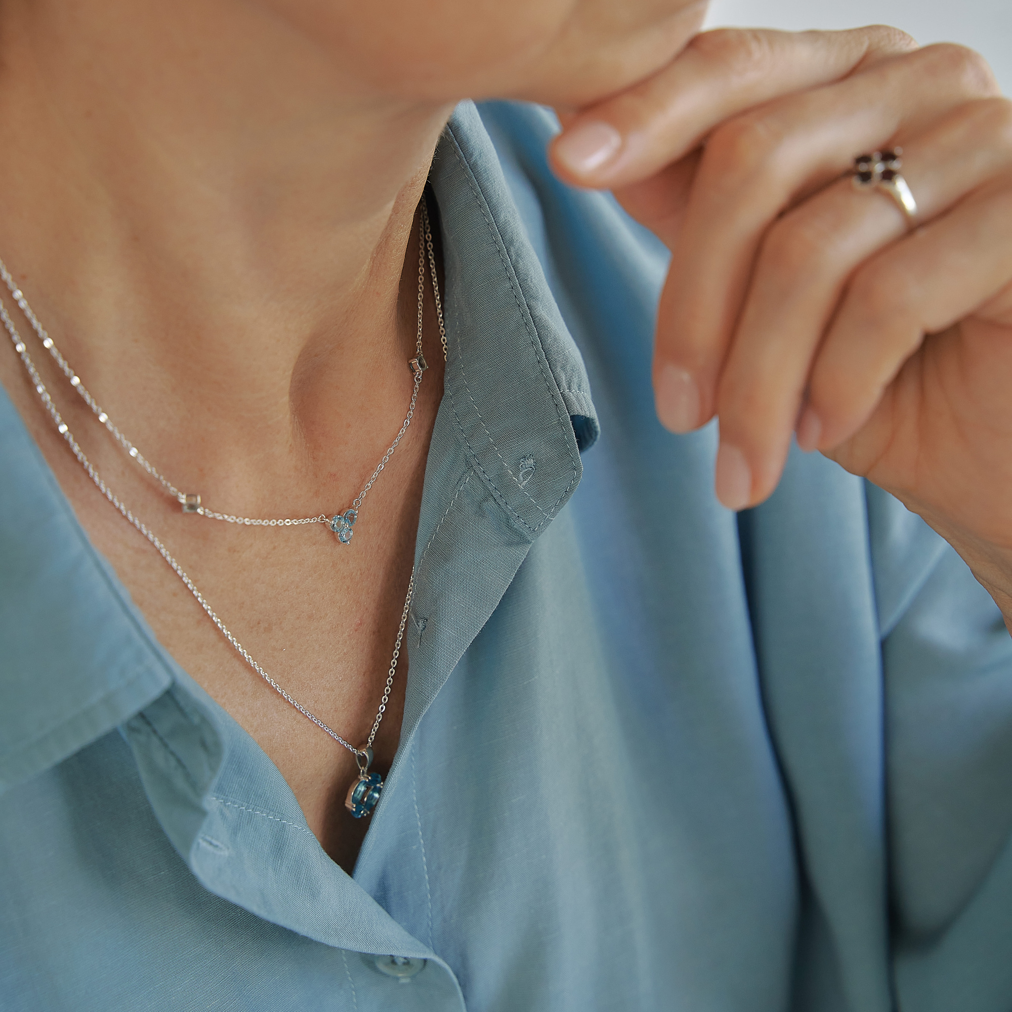 INFANTA Чокер Principessa Trifoglio piccolo с топазами в серебре