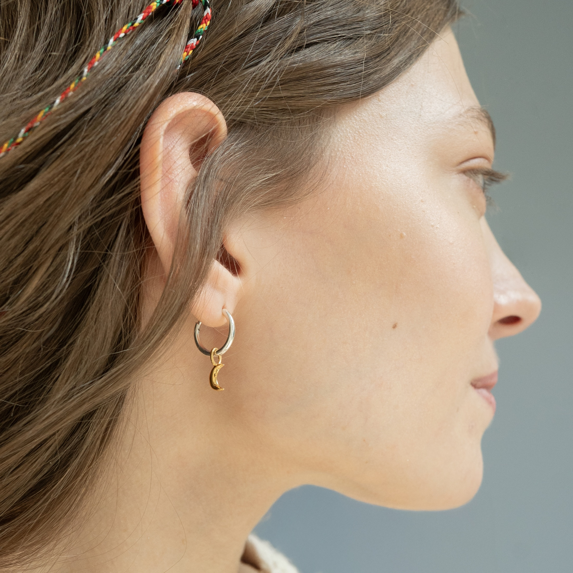 MS. MARBLE серьга Ma с луной MAXI