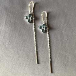 INFANTA Серьги протяжки Principessa Quadrifoglio с топазами в серебре