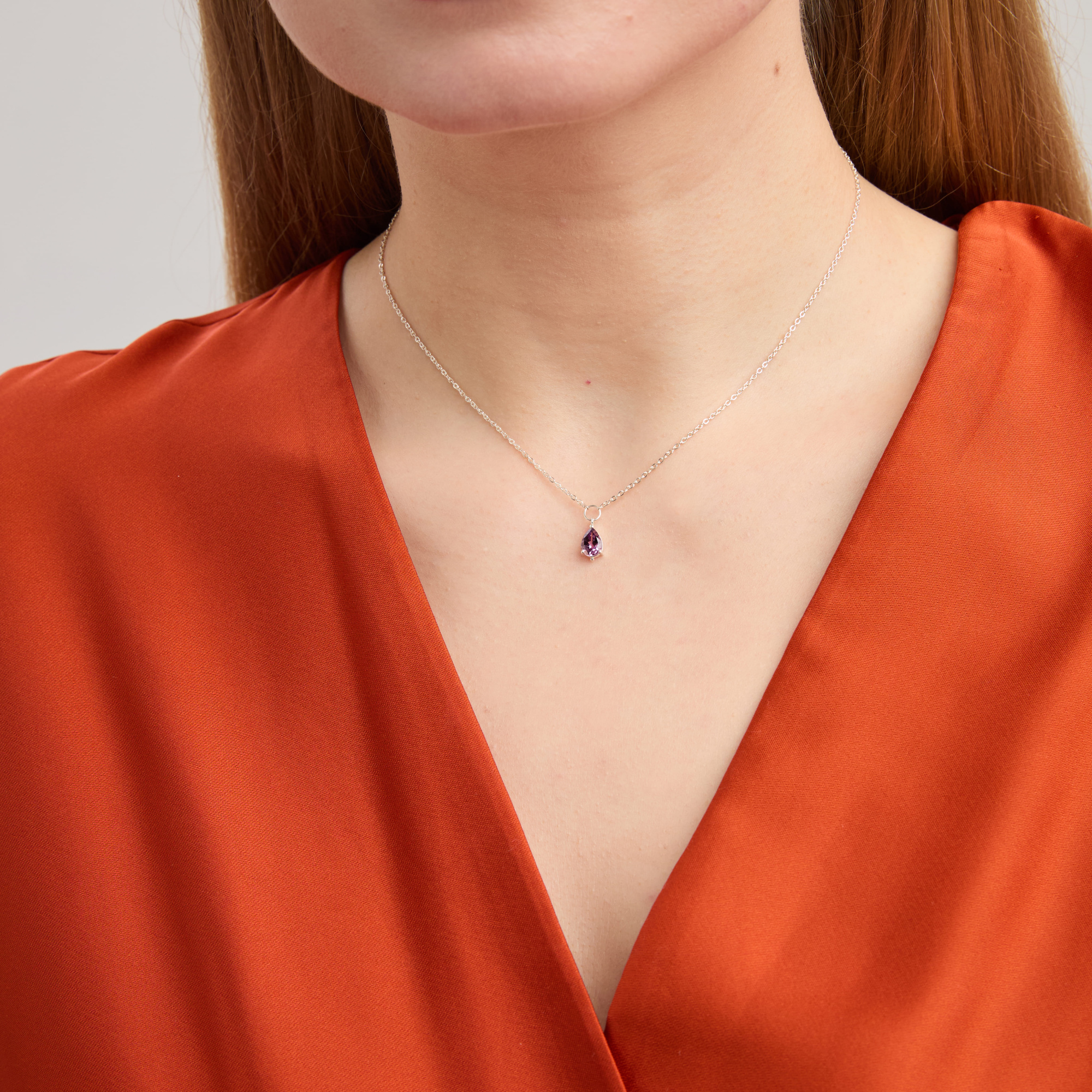 INFANTA Чокер Principessa Goccia с аметистом в серебре