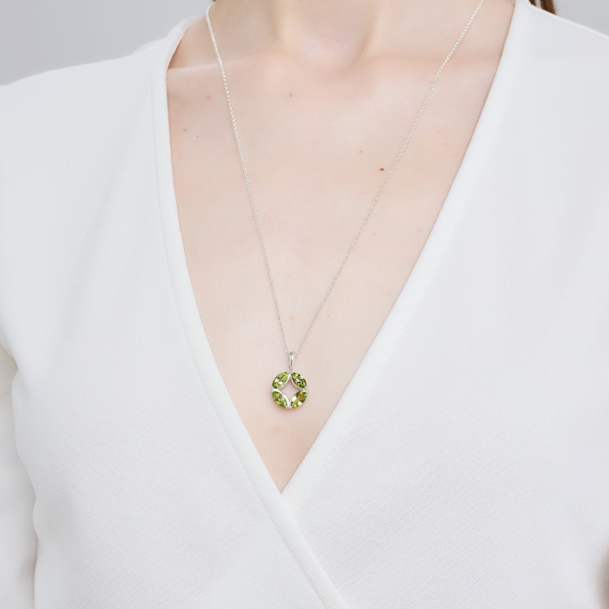 INFANTA Кулон Principessa Marchese Grande с хризолитами в серебре