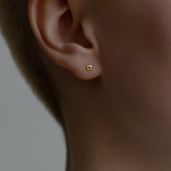 MS. MARBLE серьга-пусет Symbol frame позолота