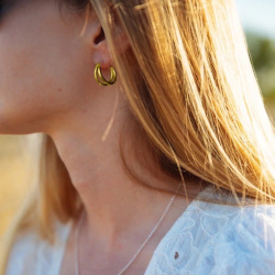 MS. MARBLE Серьги с двойным сечением Karma new age позолота