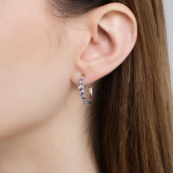 INFANTA Серьги-полукольца Traccia дорожка с аметистами