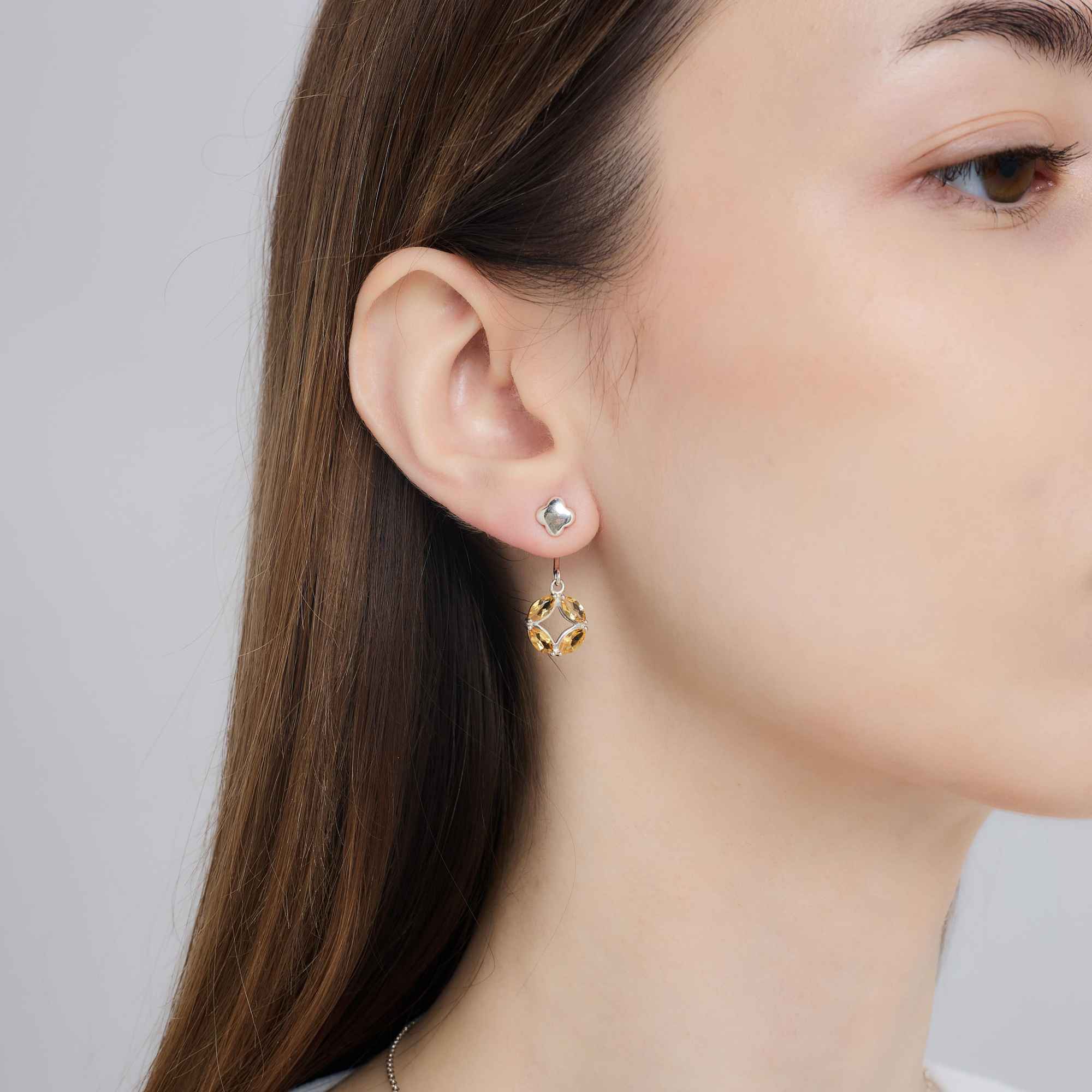 INFANTA Джекет для пусет малый Principessa для серег с цитринами маркиз в серебре