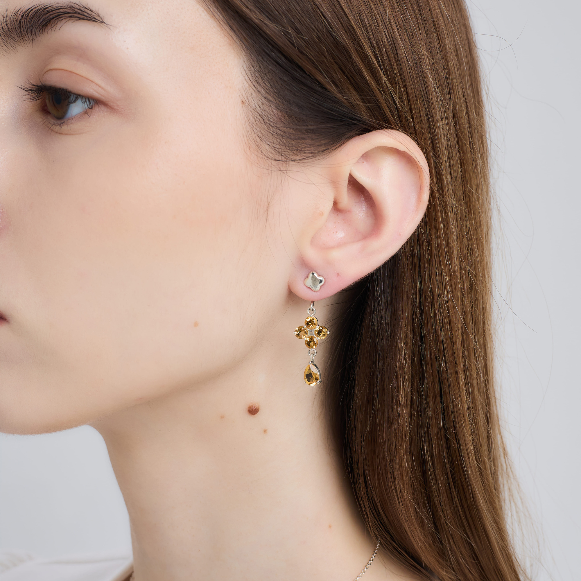 INFANTA Джекет для пусет Principessa Quadrifoglio e pera с цитринами в серебре