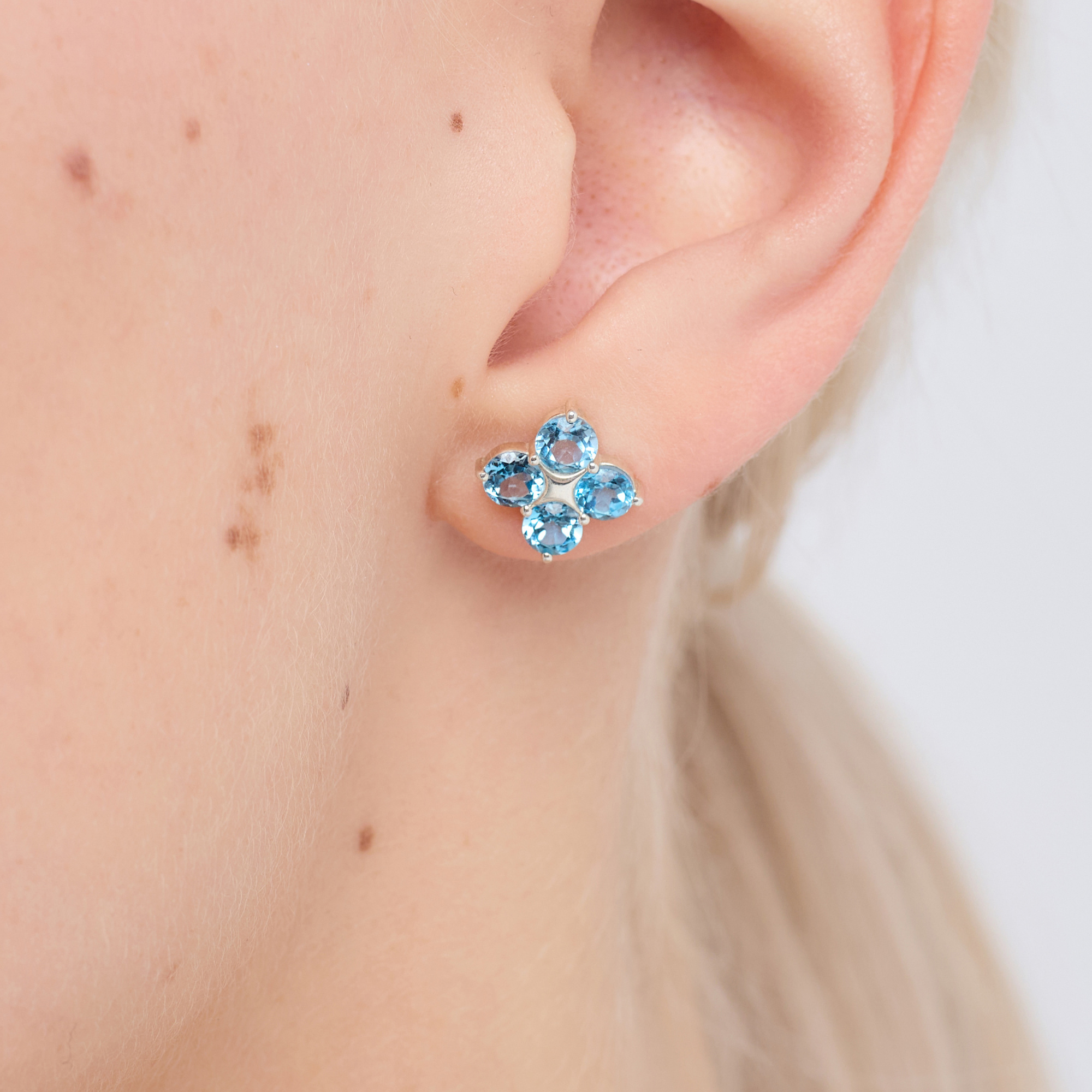 INFANTA Пусеты Principessa Quadrifoglio с топазами в серебре