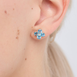 INFANTA Пусеты Principessa Quadrifoglio с топазами в серебре