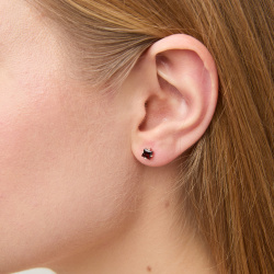 INFANTA Пусеты Principessa Punto с гранатами в серебре