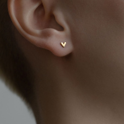 MS. MARBLE серьга-пусет Symbol filled heart позолота