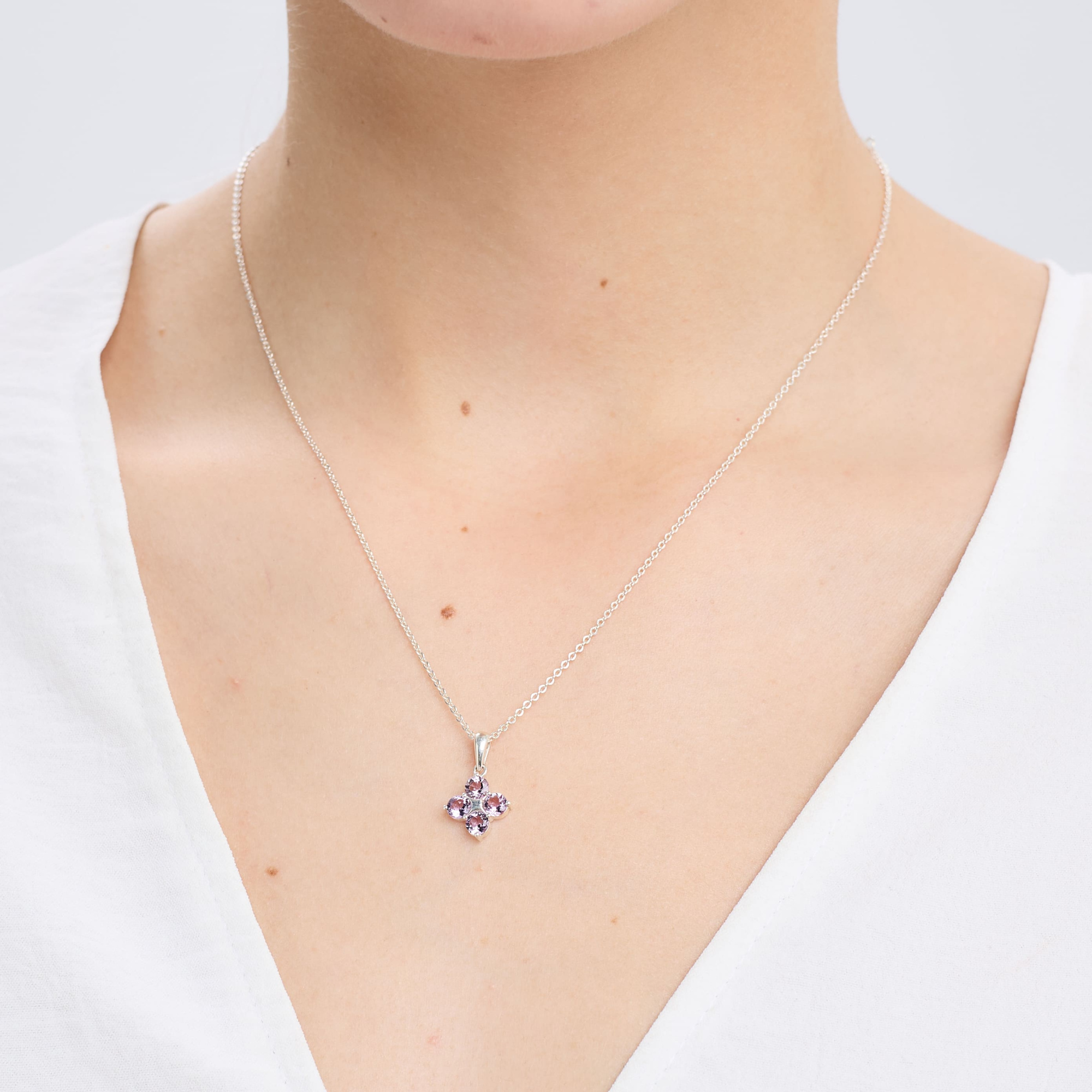 INFANTA Кулон Principessa Quadrifoglio с аметистами круг