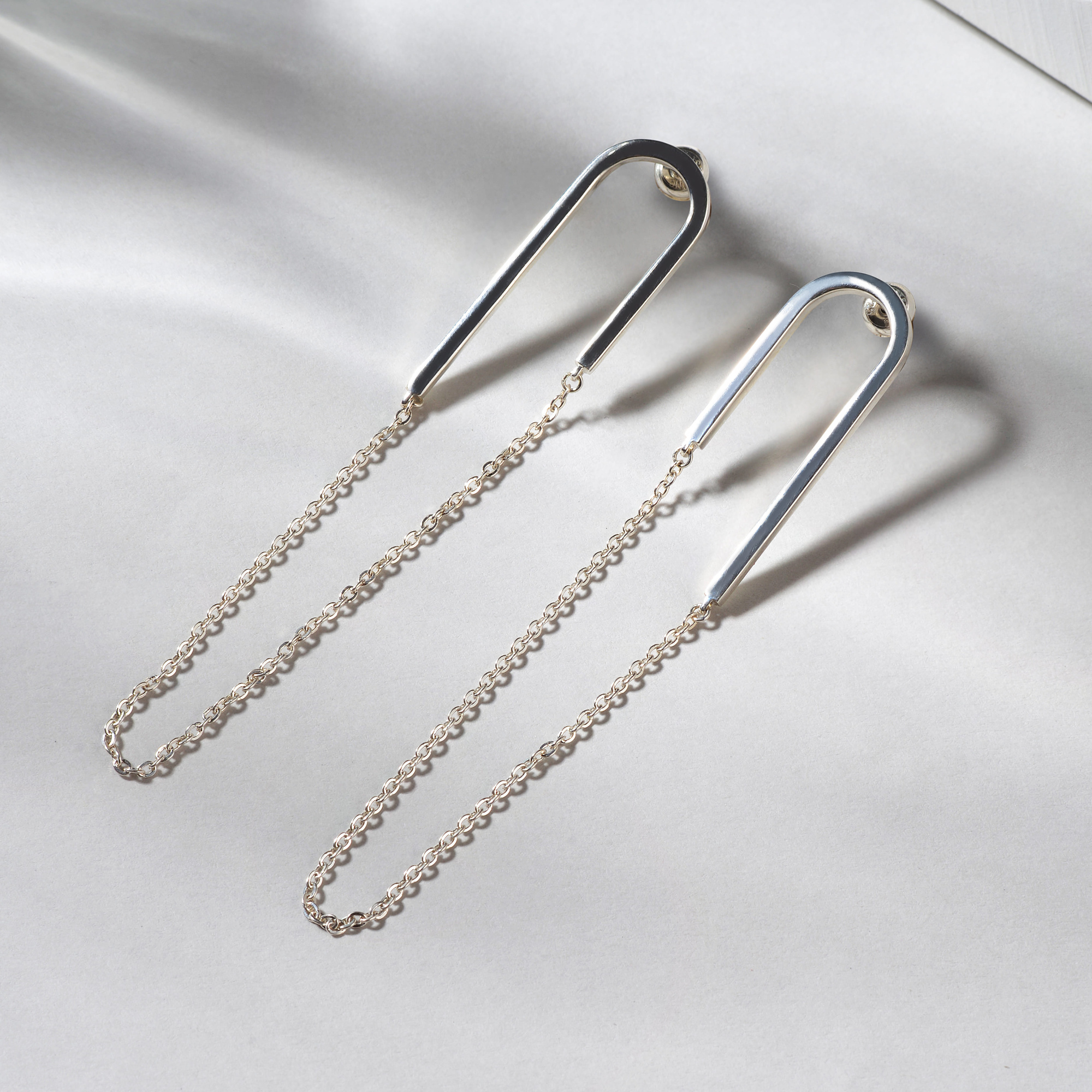 INFANTA Серьги Catena с цепочкой серебро