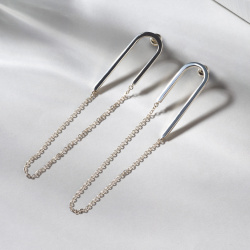 INFANTA Серьги Catena с цепочкой серебро