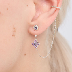 Серьги-трансформеры Principessa с аметистами