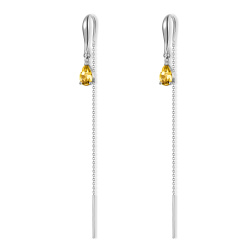 INFANTA Серьги протяжки Goccia с цитрином в серебре