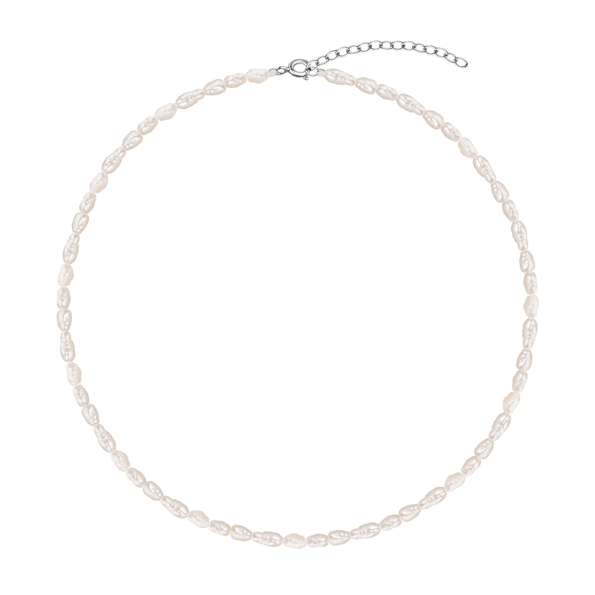 MS.MARBLE Чокер с барочным жемчугом серебро