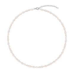 MS.MARBLE Чокер с барочным жемчугом серебро