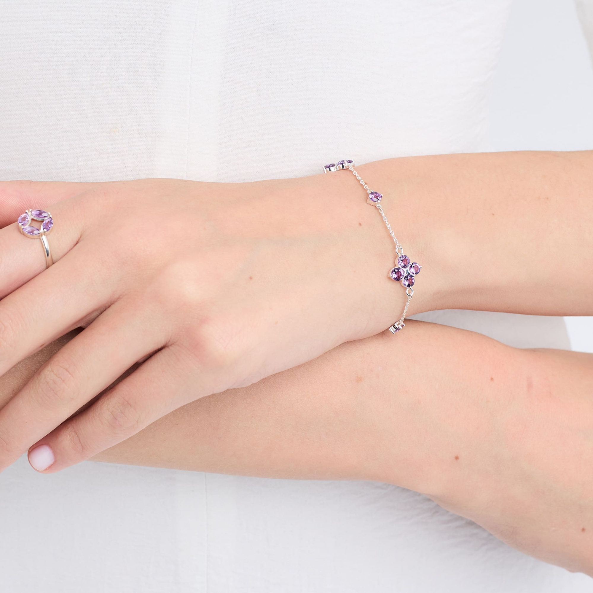 INFANTA Браслет Principessa Quadrifoglio с аметистами