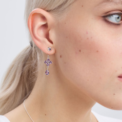 Серьги-трансформеры Principessa Дарья с аметистами