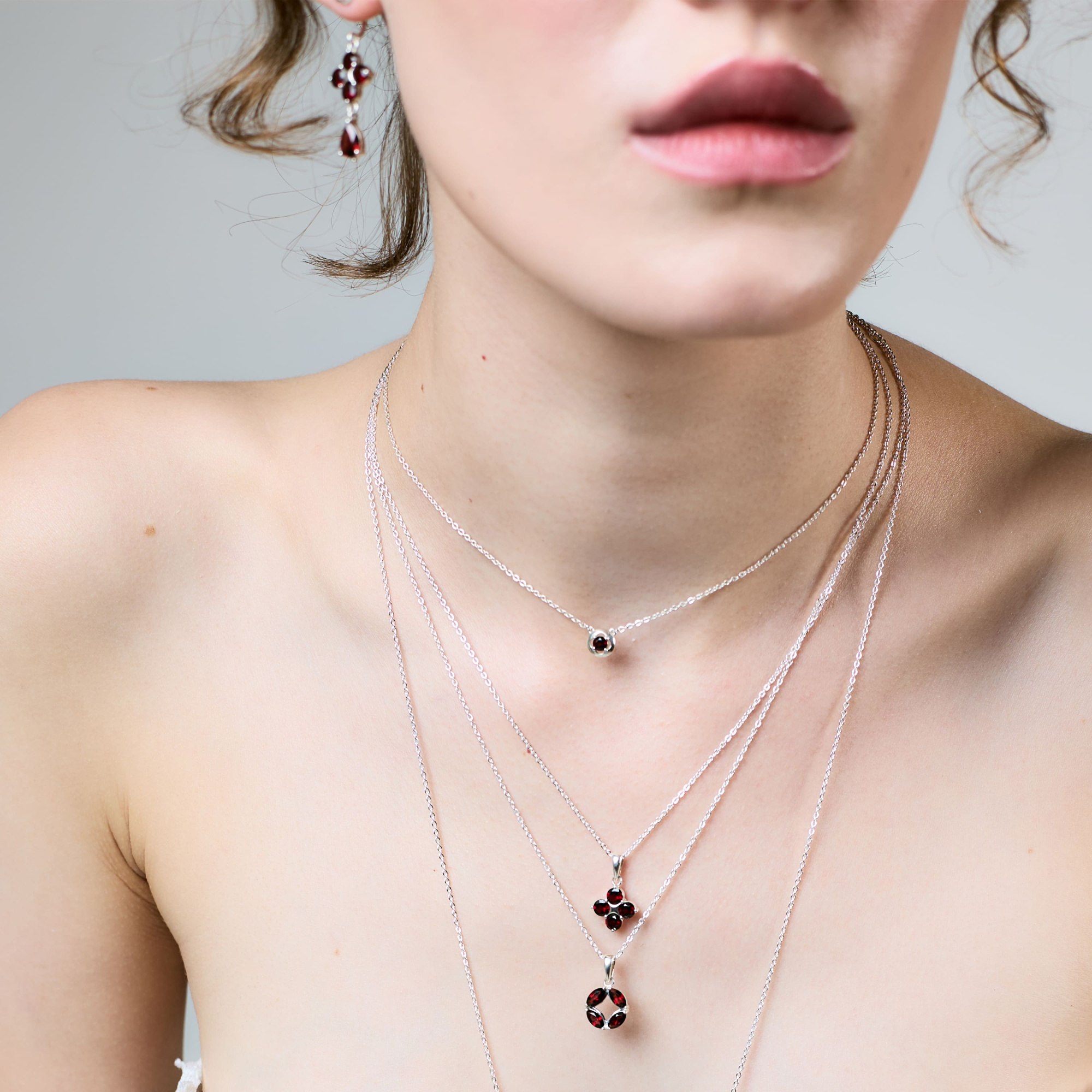 INFANTA Кулон Маркизы Principessa Marchese с гранатами в серебре