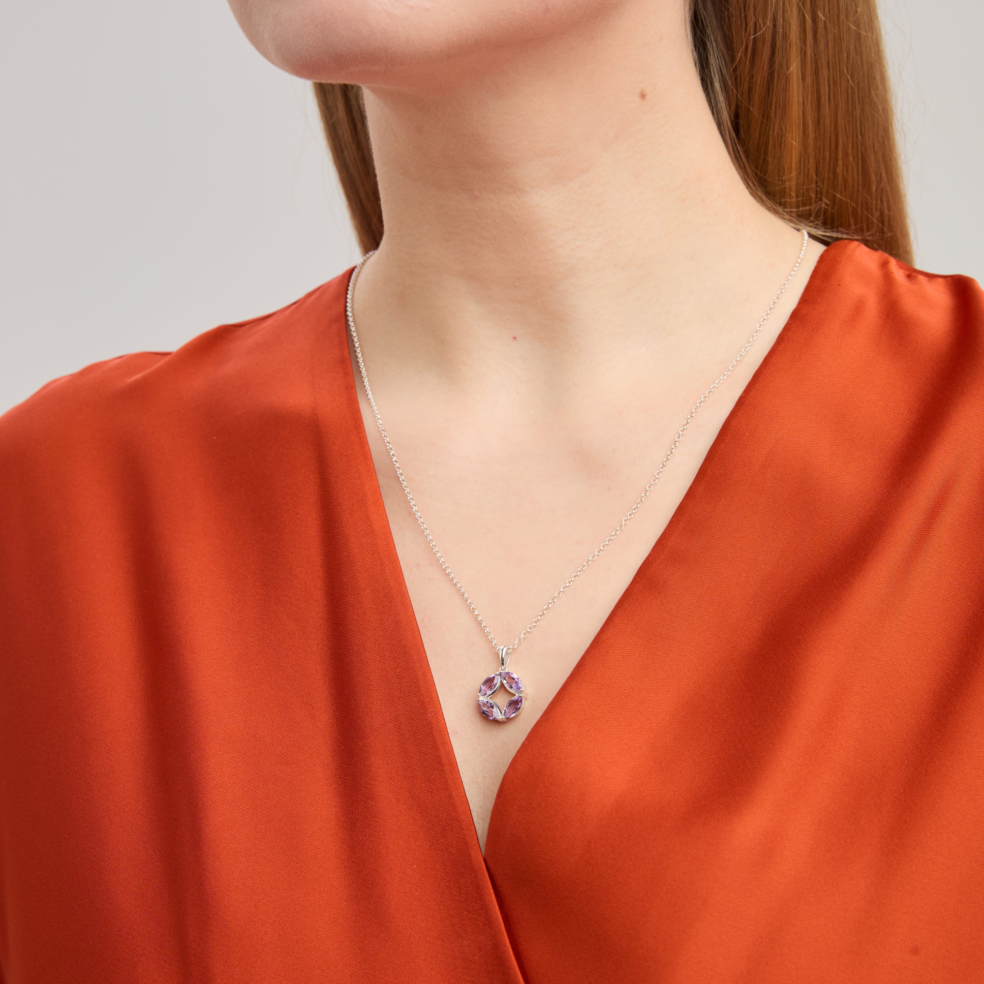 INFANTA Кулон Principessa Marchese Grande с аметистами в серебре