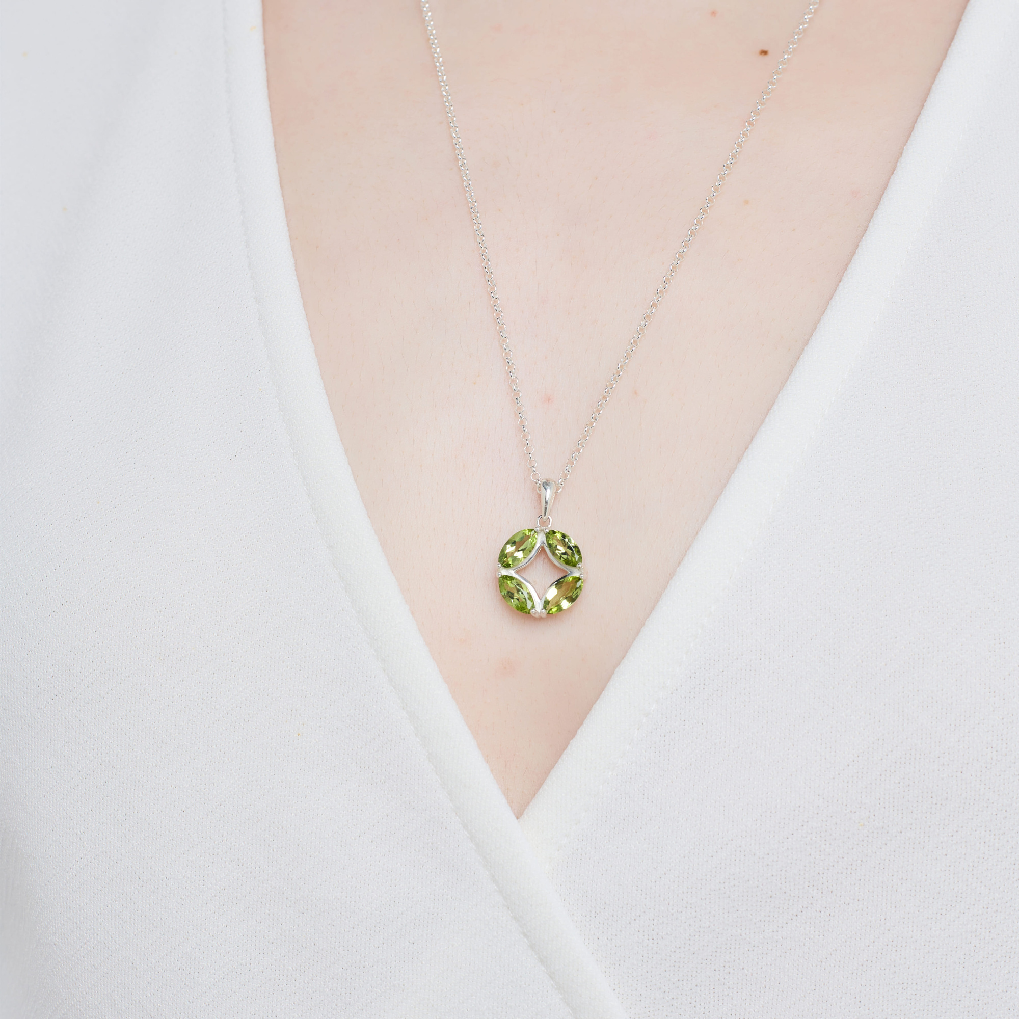 INFANTA Кулон Principessa Marchese Grande с хризолитами в серебре