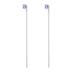 INFANTA Серьги-протяжки Punto e Catena с аметистами в серебре