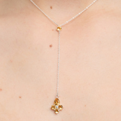 INFANTA Подвеска галстук Principessa Pera с цитринами круг и груша в серебре