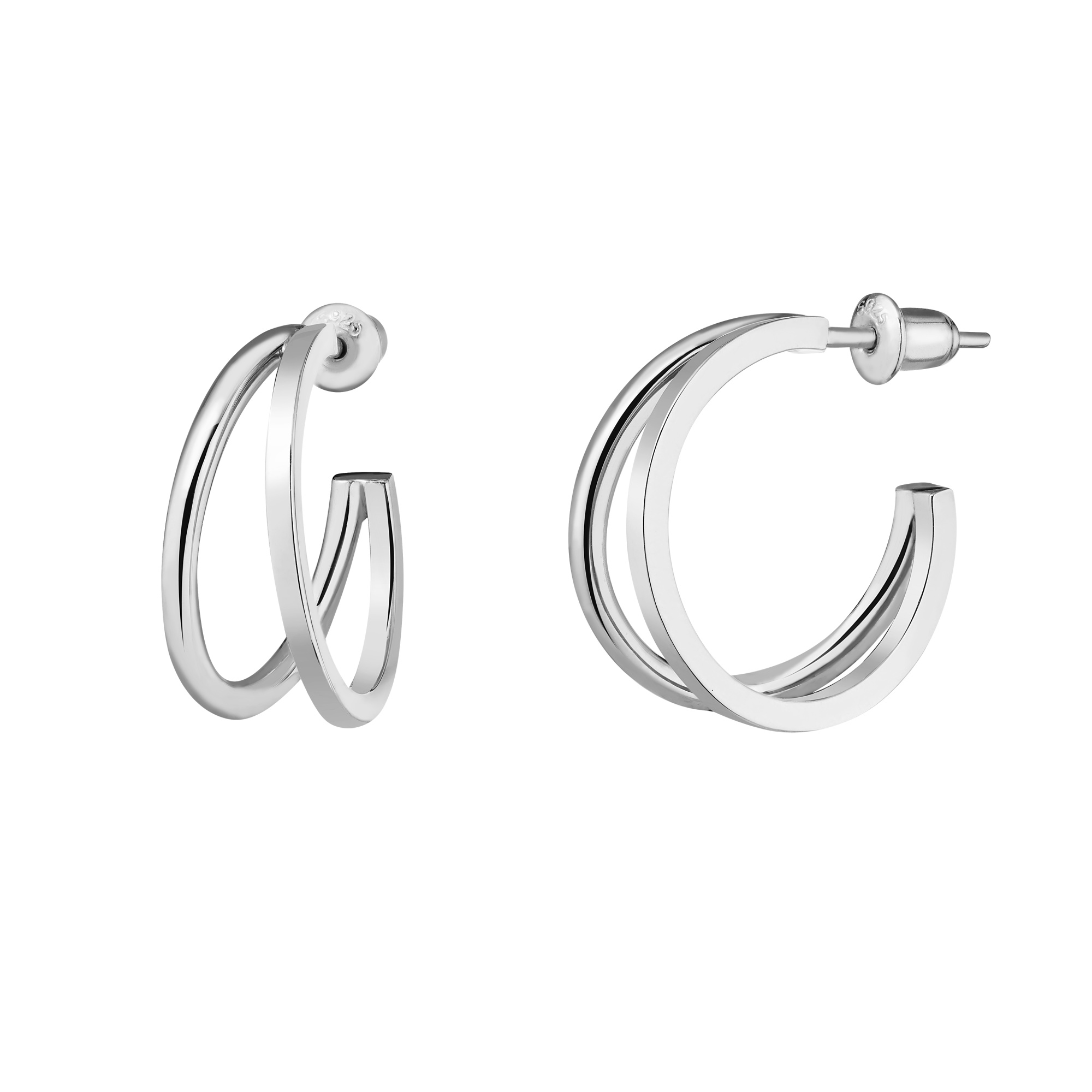 MS. MARBLE Серьги с двойным сечением Karma new age серебро