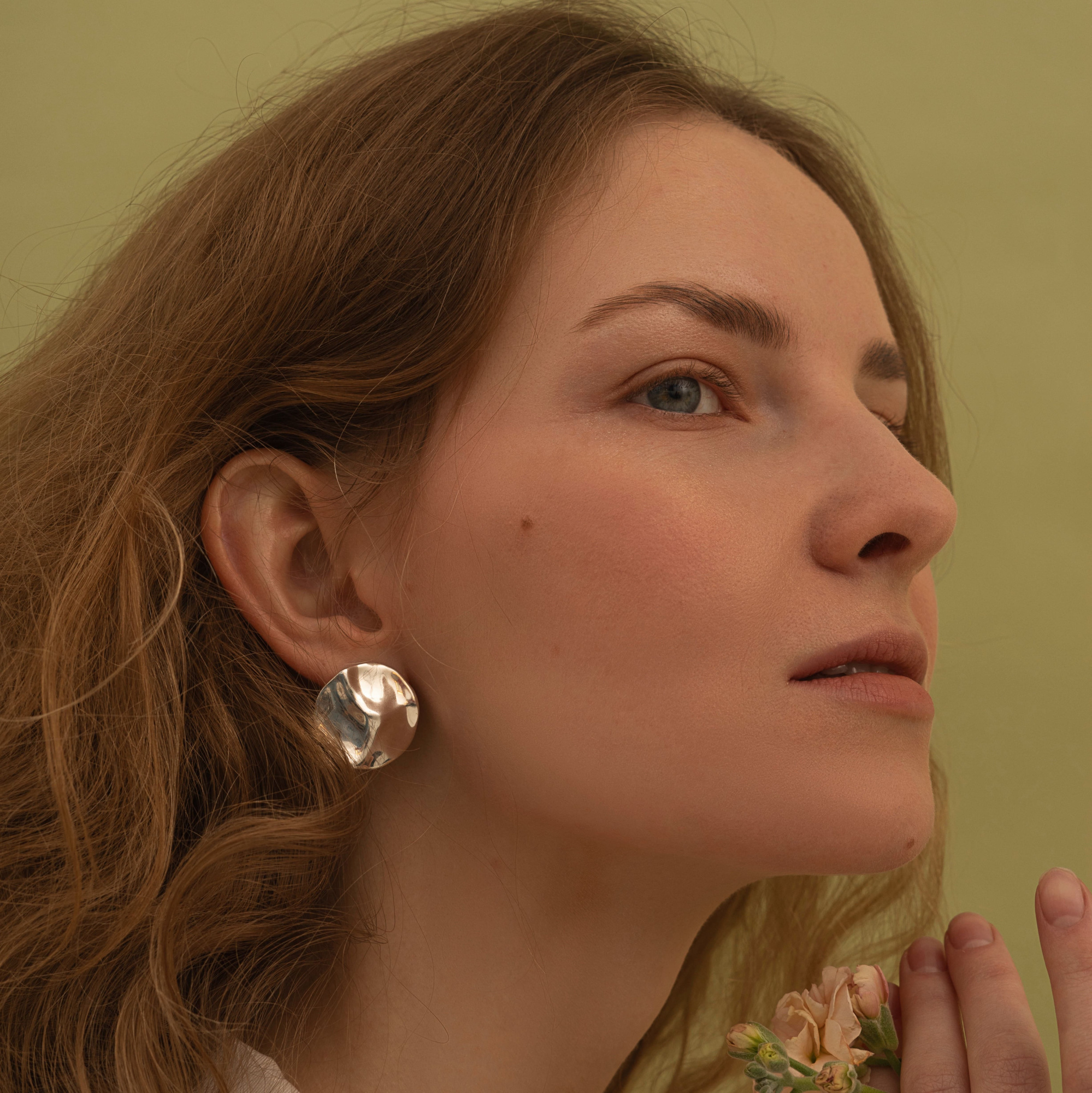 MS. MARBLE серьги Legacy рельефные серебро