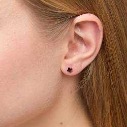 INFANTA Пусеты Principessa Punto с гранатами в серебре