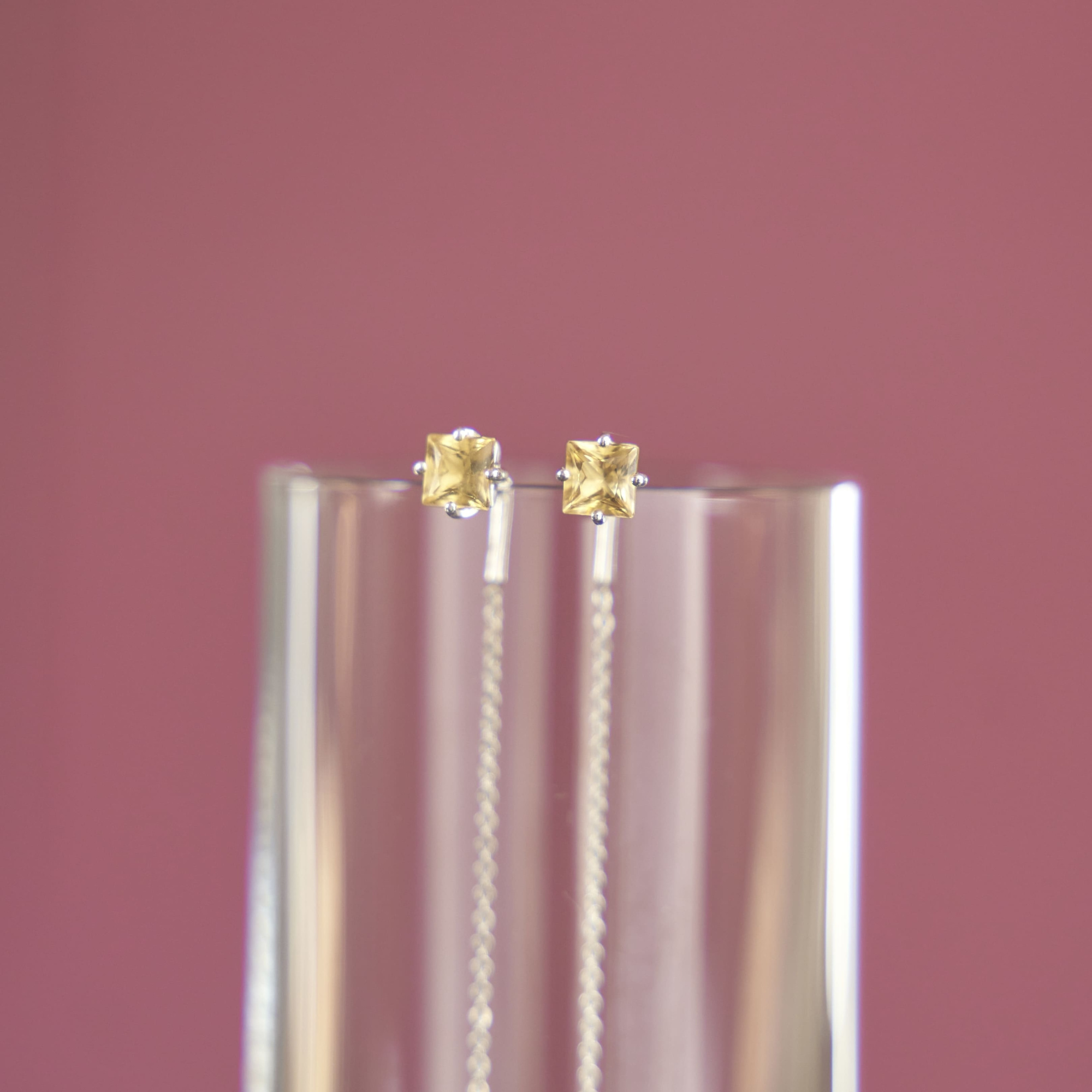 INFANTA Серьги-протяжки Punto e Catena с цитринами в серебре