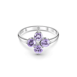 INFANTA Кольцо Principessa Quadrifoglio с аметистами в серебре