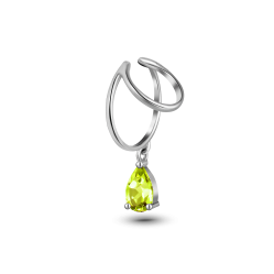INFANTA Кафф с камнем Anello Goccia с хризолитом в серебре