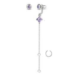 Серьги-трансформеры Principessa с аметистами
