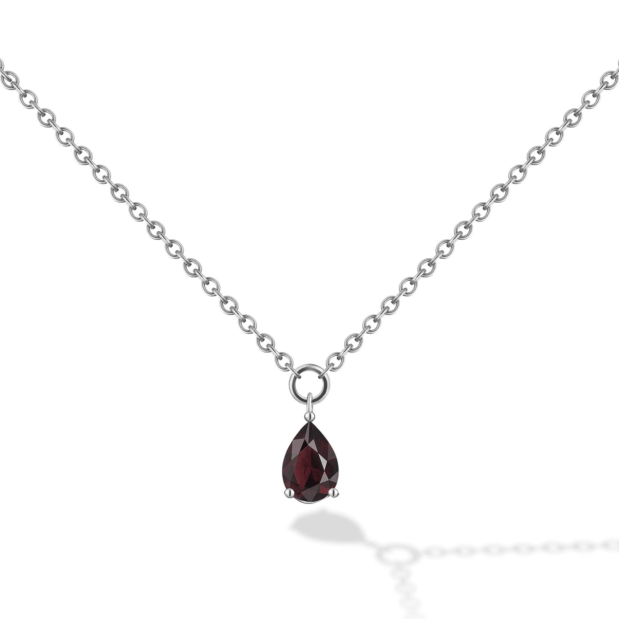 INFANTA Чокер Principessa Goccia с гранатом в серебре