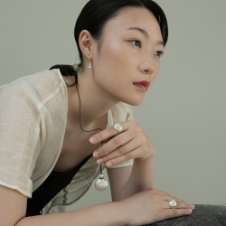 MS. MARBLE серьга Click-S серебро