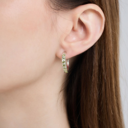 INFANTA Серьги-полукольца Traccia дорожка с хризолитами