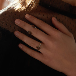 URBAN ISLAND кольцо Smoky Topaz Square Cut | Smoky