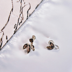 URBAN ISLAND кафф Smoky Topaz Two Leaves | Smoky