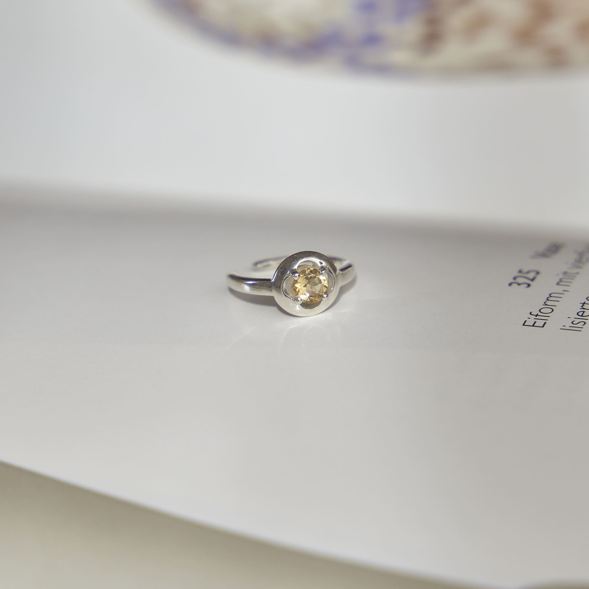 INFANTA Кафф с камнем Cerchio с цитрином в серебре